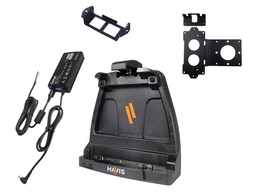 K120 (Tablet) - Havis, PKG-DS-GTC-902-3-BW, Vehicle Dock with Tri Pass-through, with Bracket (include 120W bare wire vehicle adapter)