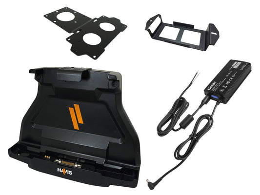 F110G5/G6/G7 - Havis, PKG-DS-GTC-222-3-BW, Vehicle Dock, with Tri Pass-through, with Bracket (Include 120W bare wire vehicle adapter)
