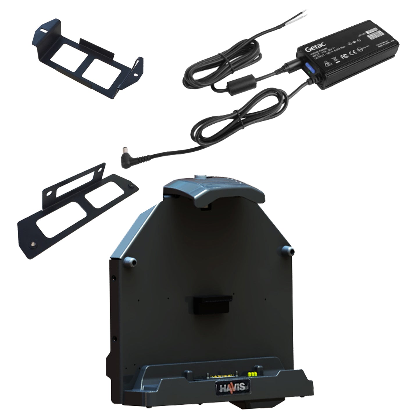 A140 - Havis, PKG-DS-GTC-802-3-BW, Vehicle Dock with Bracket, with Tri Pass-through (Include 120W bare wire vehicle adapter)